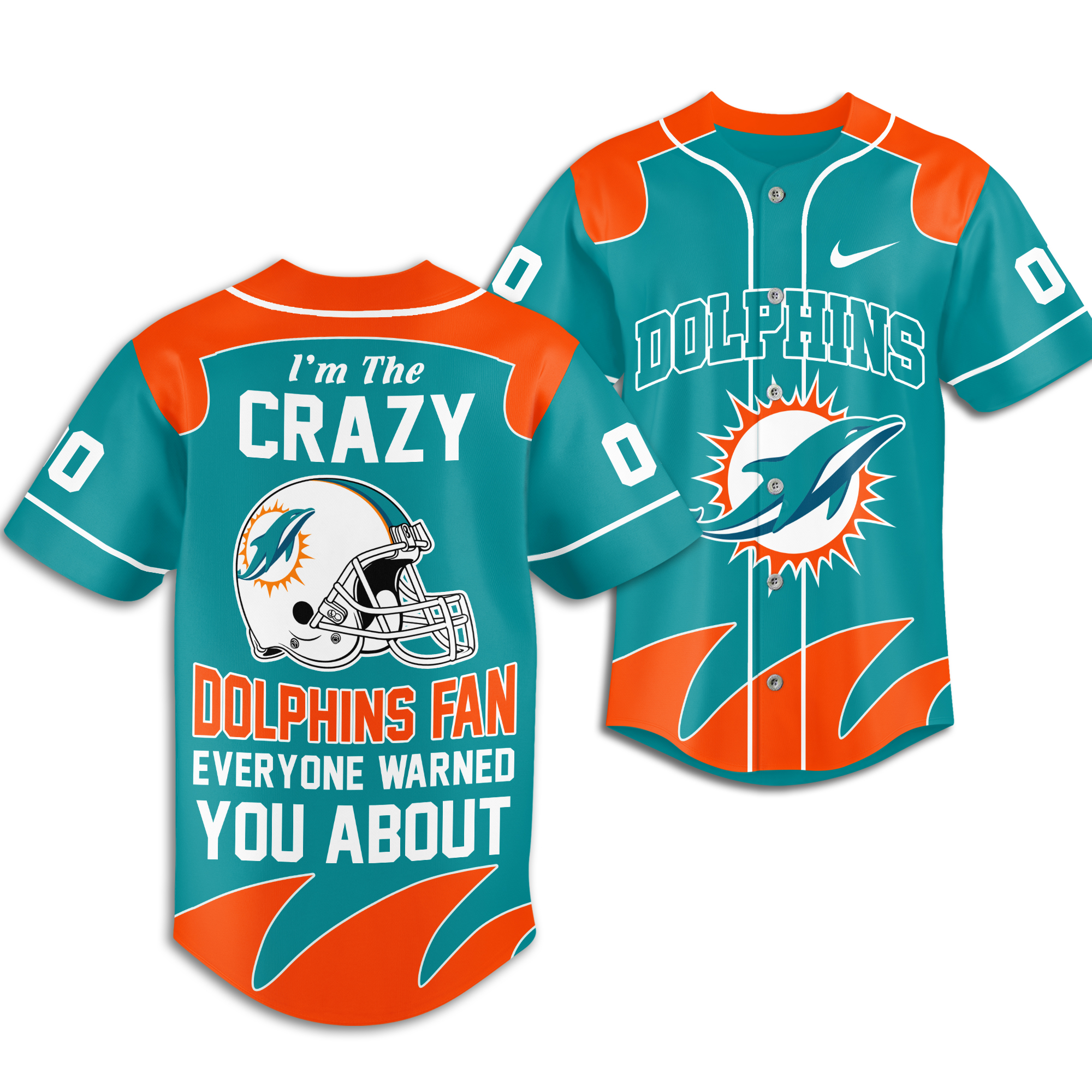Miami Dolphins | Premium NFL Crazy Football Fan Personalized Jersey - Image 2