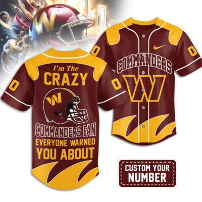 Washington Commanders | Premium NFL Crazy Football Fan Personalized Jersey