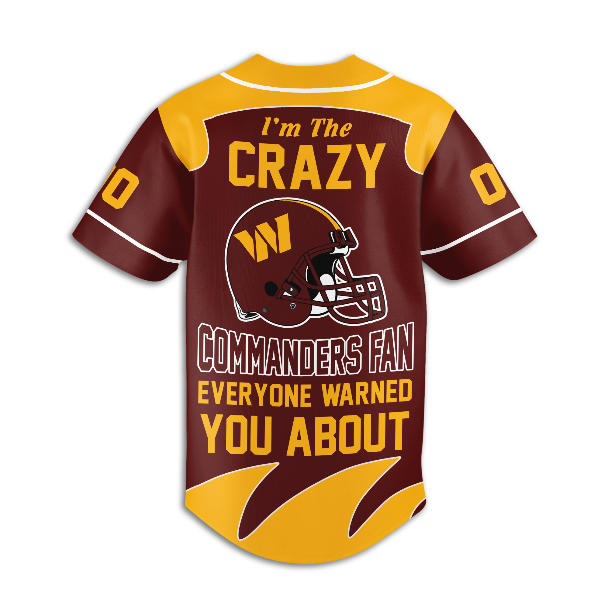 Washington Commanders | Premium NFL Crazy Football Fan Personalized Jersey - Image 4