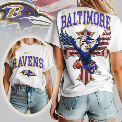 Baltimore Ravens | Premium NFL Freedom Eagle Women Shirt