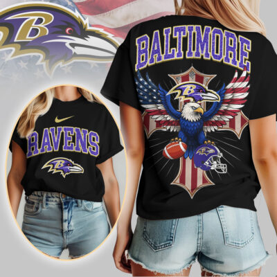 Baltimore Ravens | Premium NFL Freedom Eagle Women Shirt