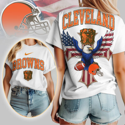 Cleveland Browns | Premium NFL Freedom Eagle Women Shirt