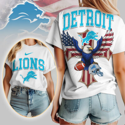 Detroit Lions | Premium NFL Freedom Eagle Women Shirt