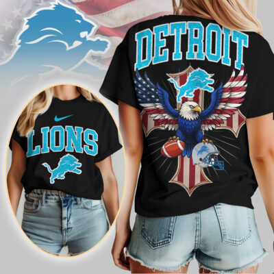 Alternative view of Detroit Lions | Premium NFL Freedom Eagle Women Shirt
