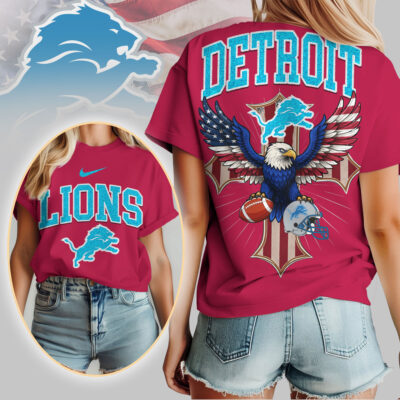 Detroit Lions | Premium NFL Freedom Eagle Women Shirt
