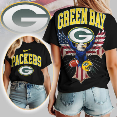 Green Bay Packers | Premium NFL Freedom Eagle Women Shirt