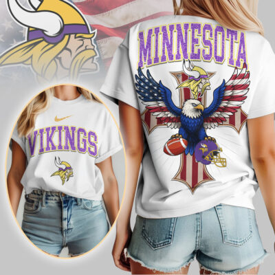 Minnesota Vikings | Premium NFL Freedom Eagle Women Shirt