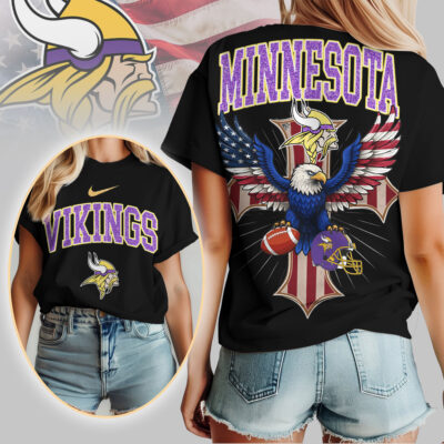 Minnesota Vikings | Premium NFL Freedom Eagle Women Shirt