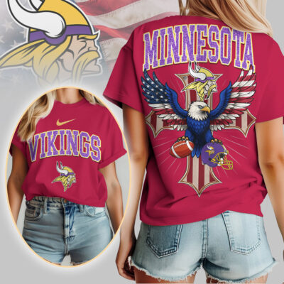 Minnesota Vikings | Premium NFL Freedom Eagle Women Shirt