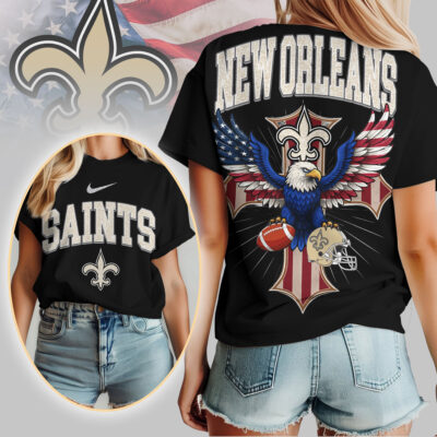 Alternative view of New Orleans Saints | Premium NFL Freedom Eagle Women Shirt