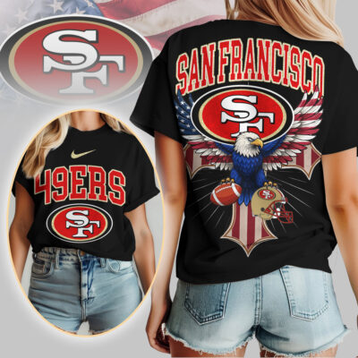 San Francisco 49ers | Premium NFL Freedom Eagle Women Shirt