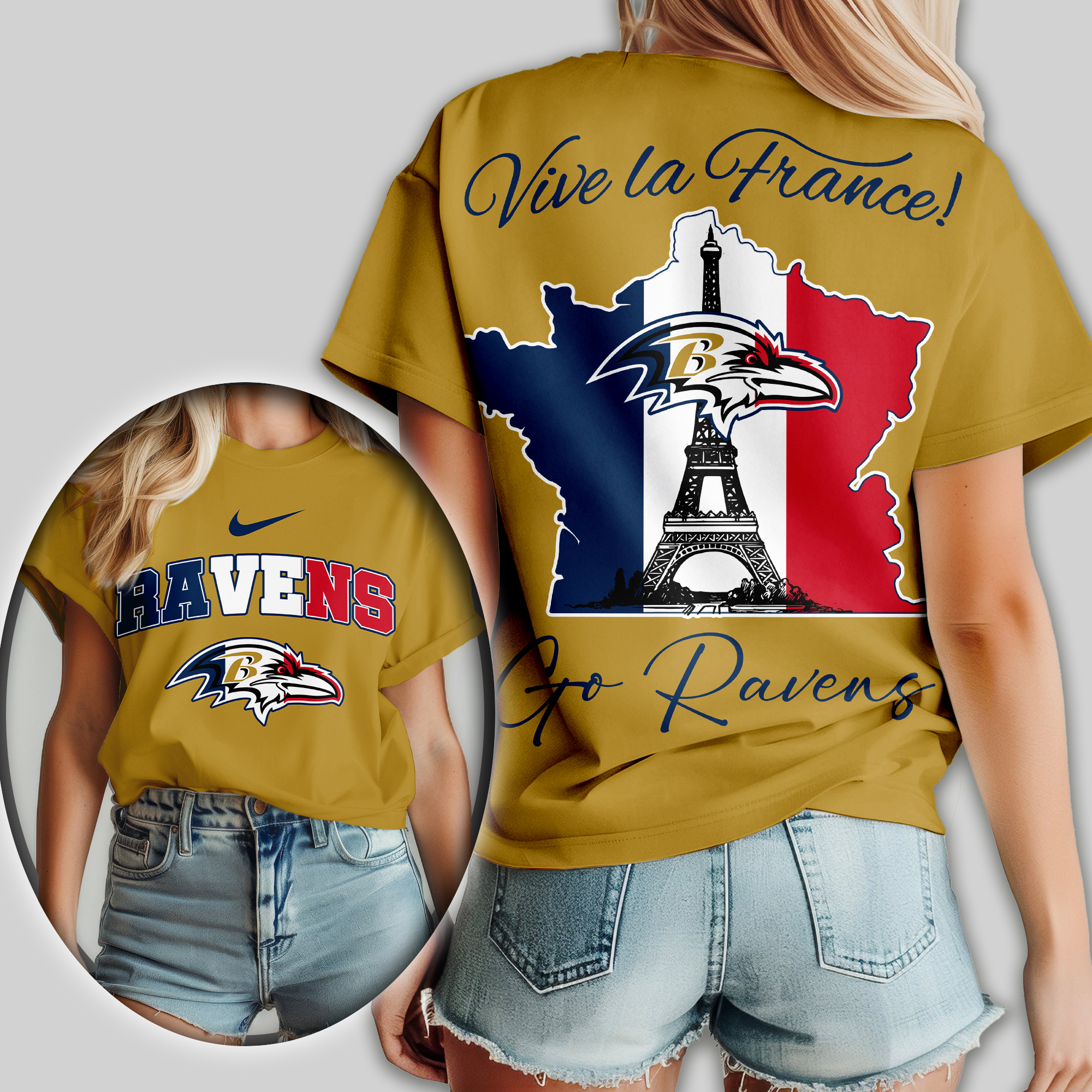 Baltimore Ravens | Premium NFL France Women Shirt - Image 4