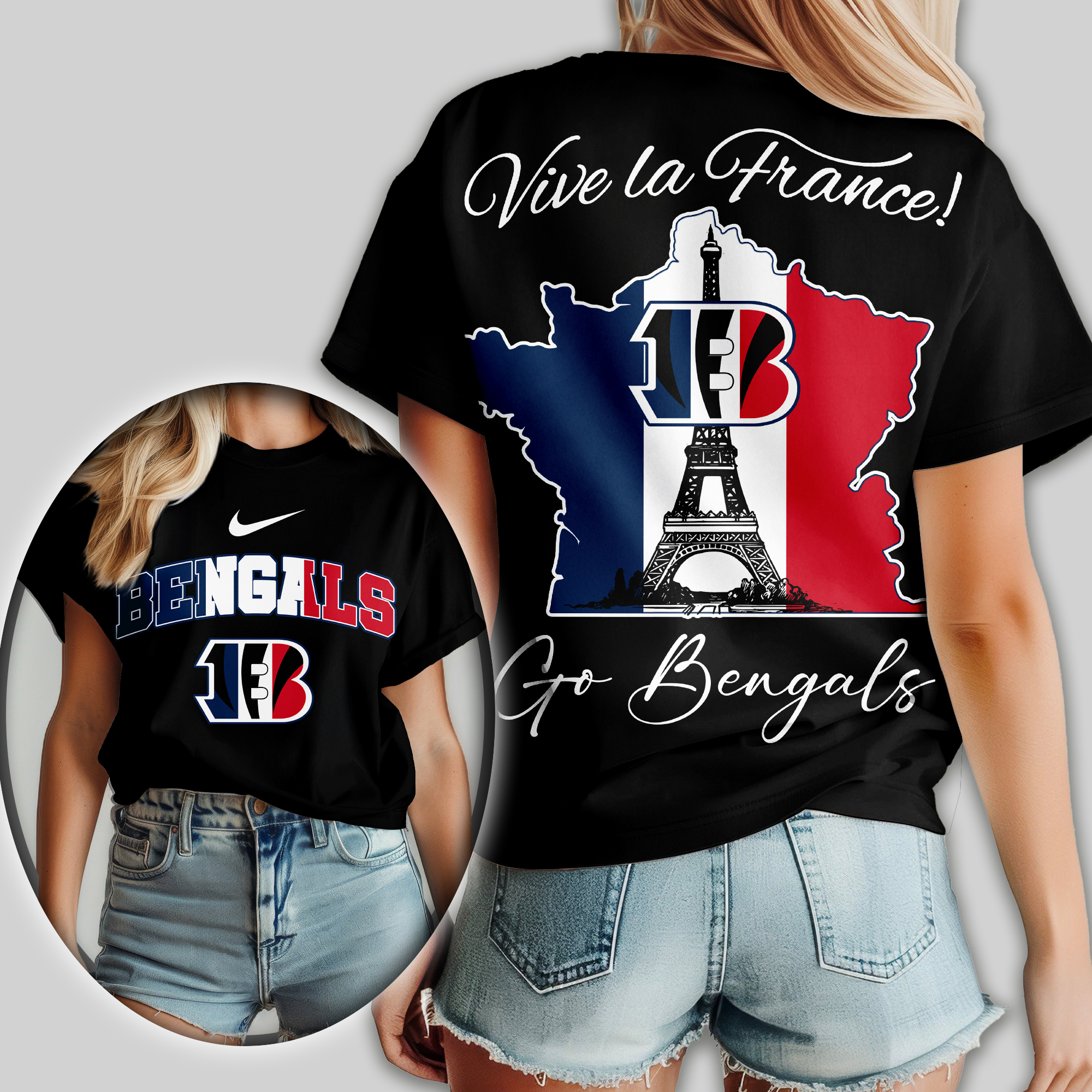 Cincinnati Bengals | Premium NFL France Women Shirt - Image 2