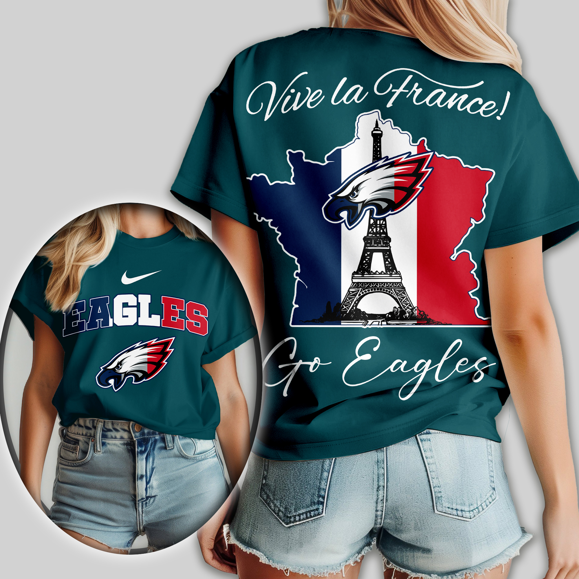 Philadelphia Eagles | Premium NFL France Women Shirt - Image 3