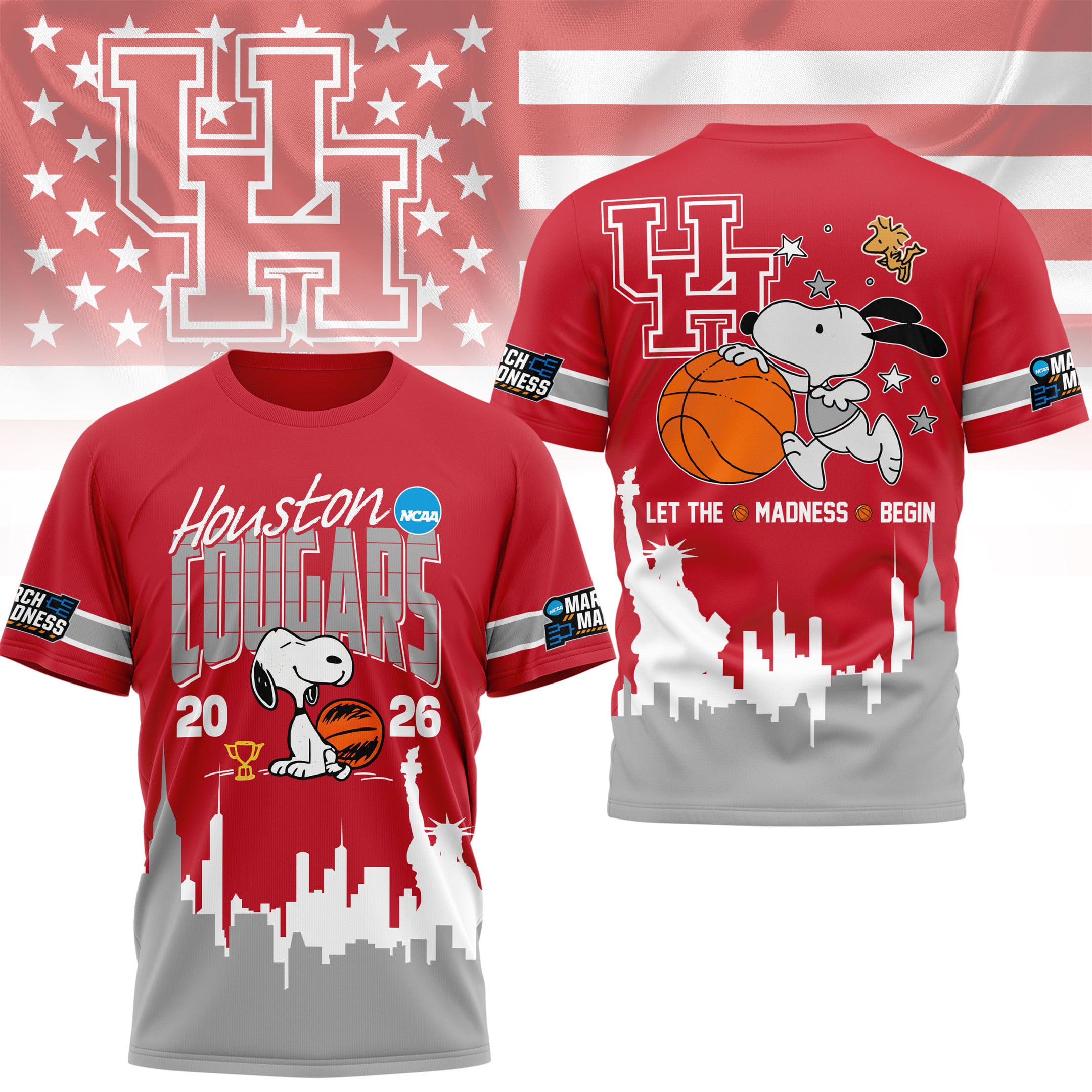 Houston Cougars | Premium NCAA March Madness 3D Shirt
