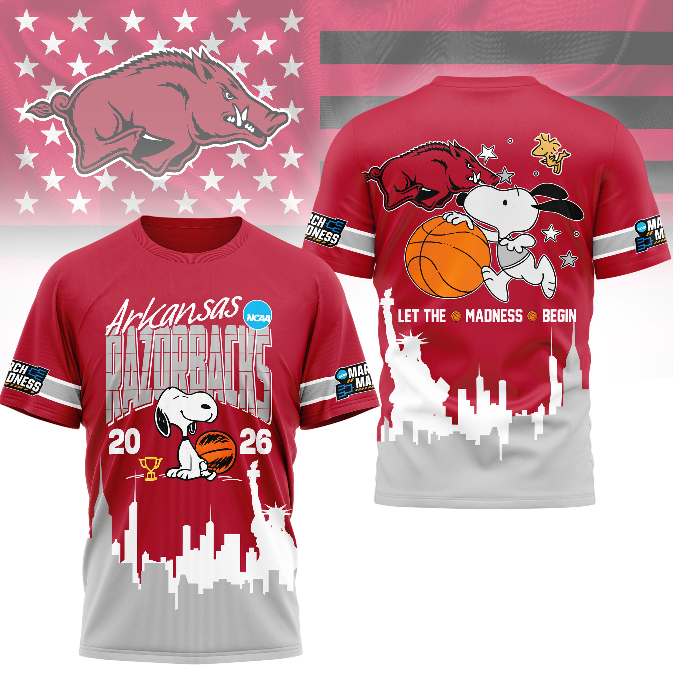 Arkansas Razorbacks | Premium NCAA March Madness 3D Shirt