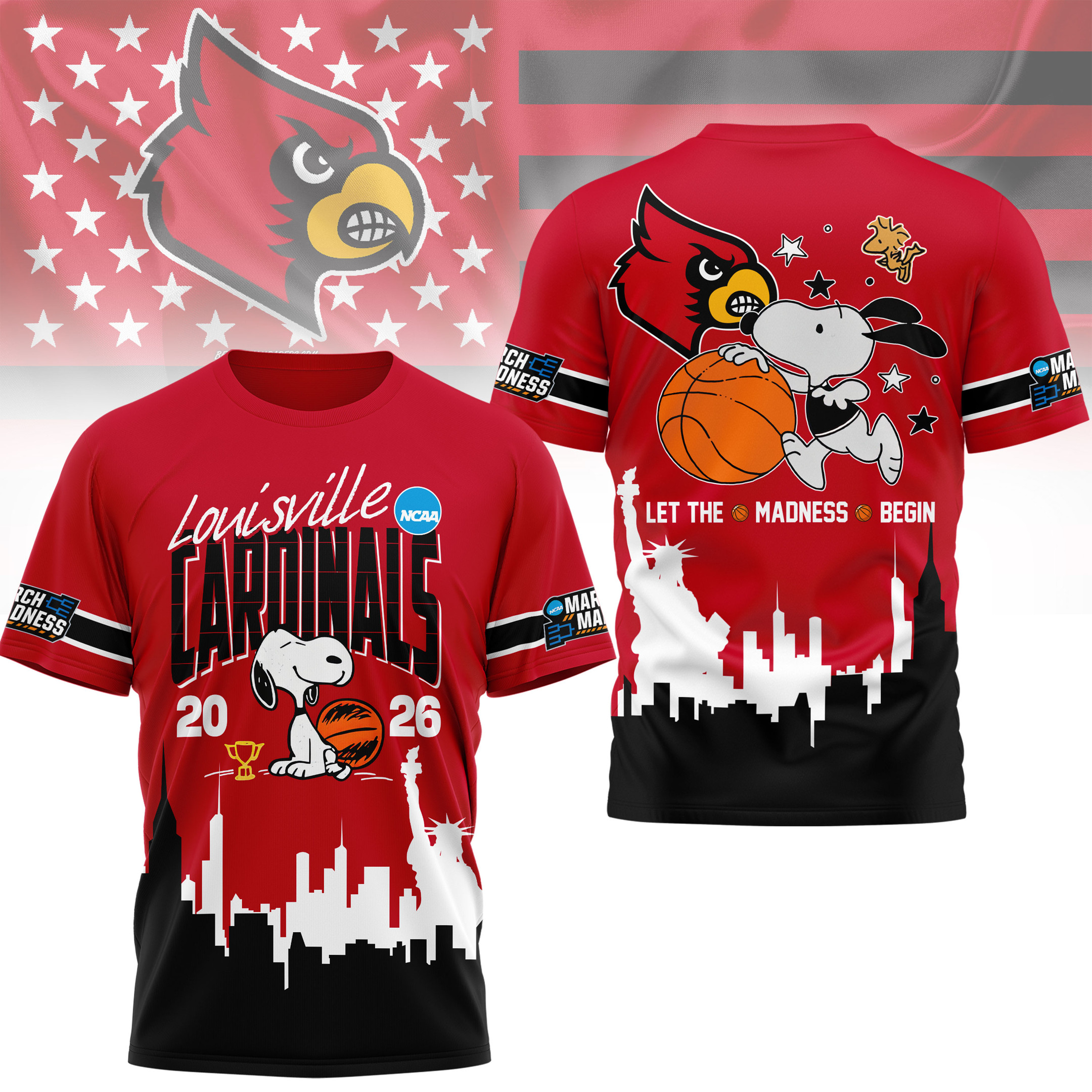 Louisville Cardinals | Premium NCAA March Madness 3D Shirt
