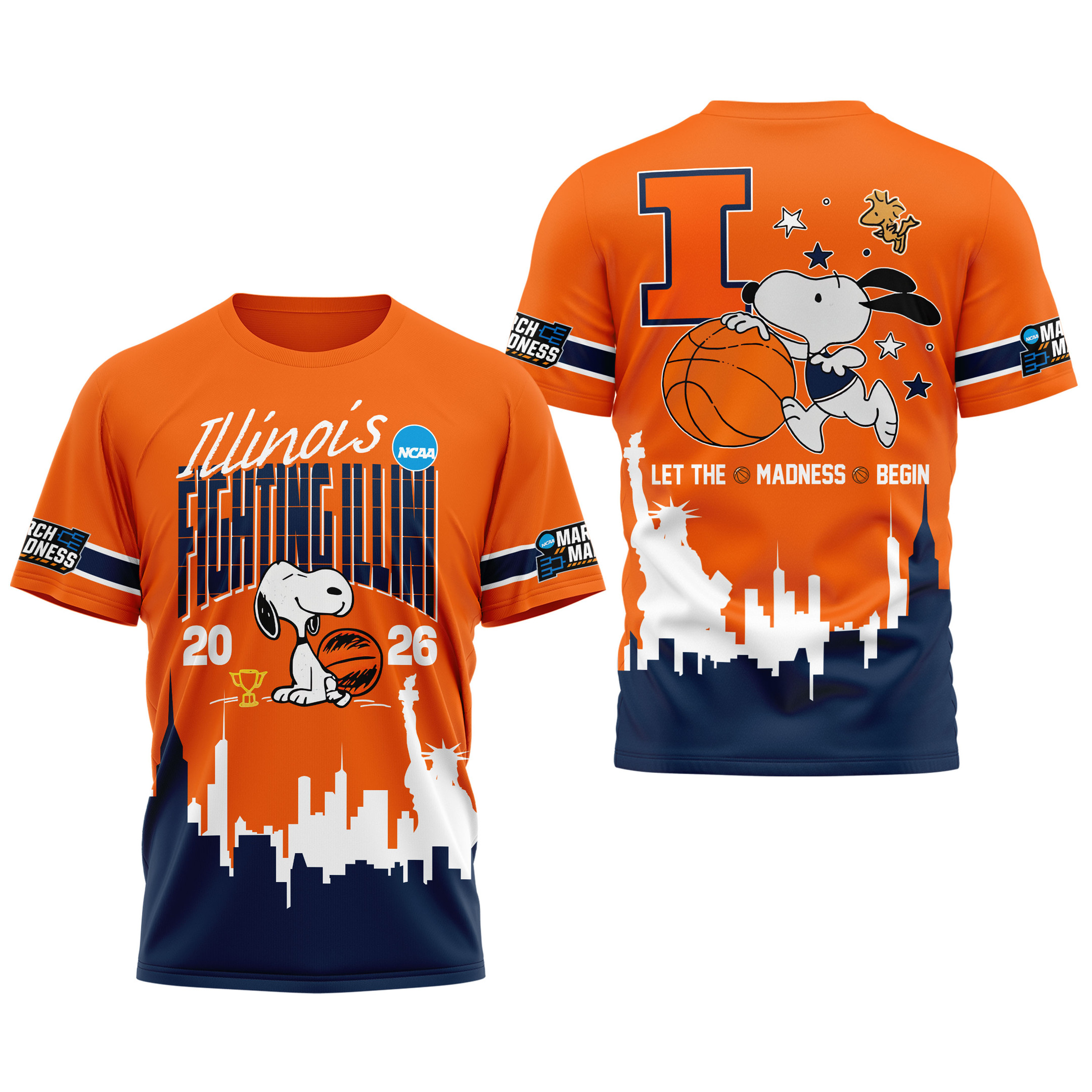 Illinois Fighting Illini | Premium NCAA March Madness 3D Shirt - Image 4