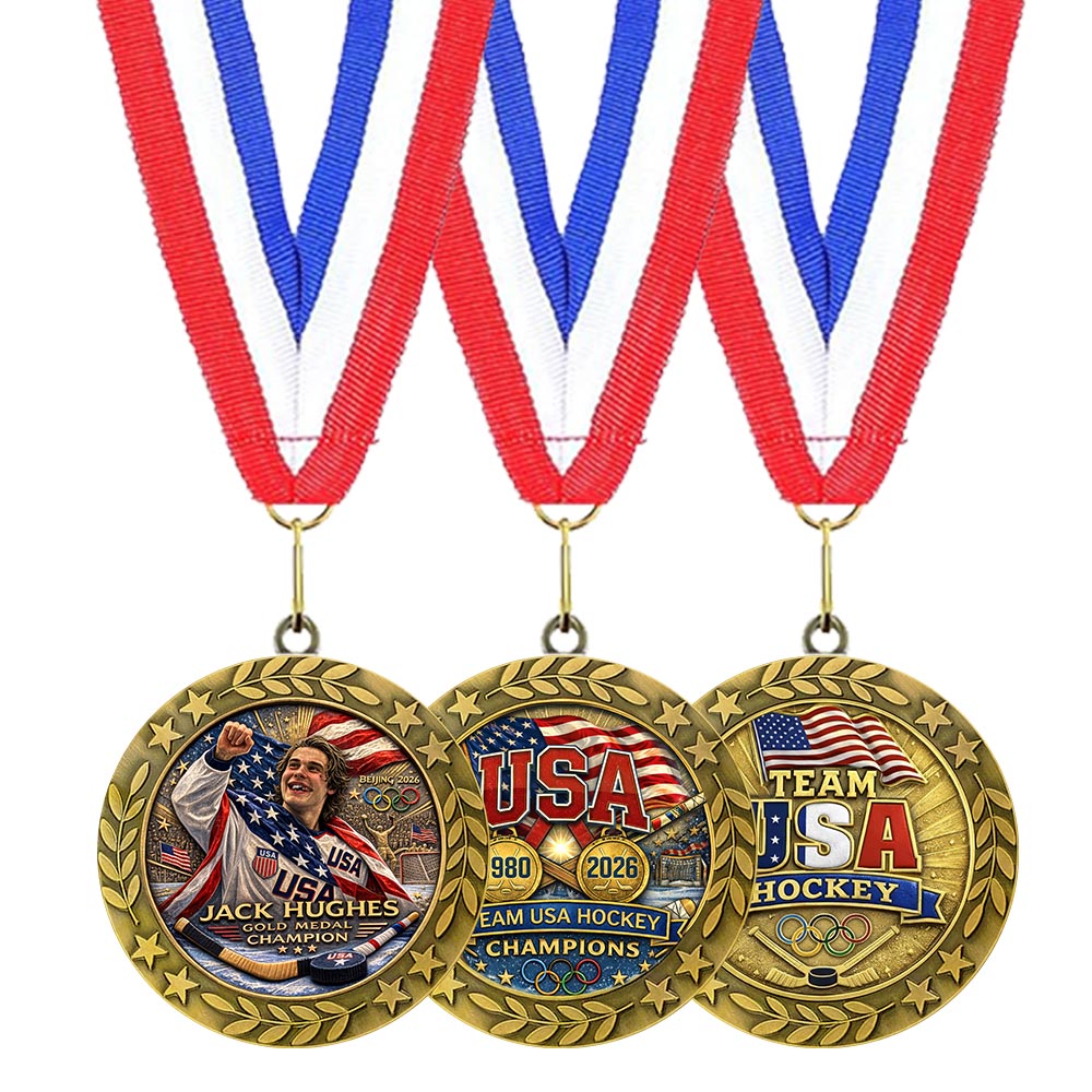 USA Hockey | Premium Olympic Winter Game Medals with Neck Ribbons HY