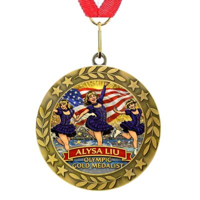 Alysa Liu | Premium Olympic Winter Game Medals with Neck Ribbons HY - Style 2, Hanging rope medals with gift box