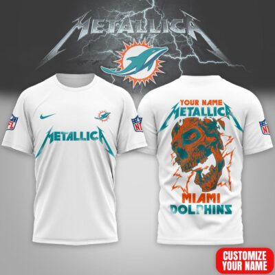 Miami Dolphins | Premium NFL Metallica Skull 3D Shirt