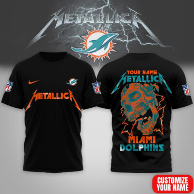 Miami Dolphins | Premium NFL Metallica Skull 3D Shirt