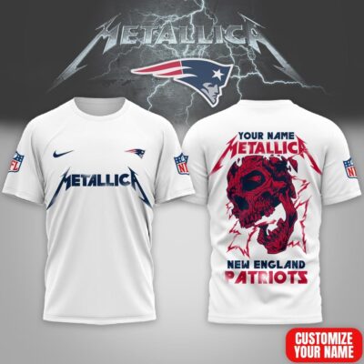 New England Patriots | Premium NFL Metallica Skull 3D Shirt
