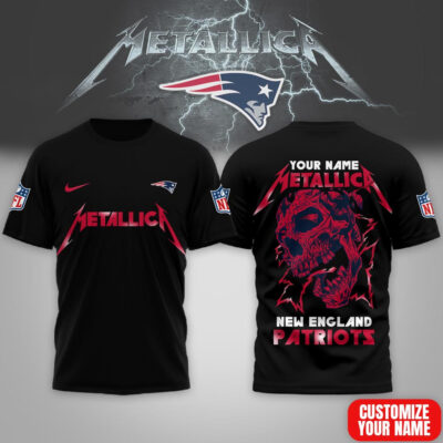 New England Patriots | Premium NFL Metallica Skull 3D Shirt