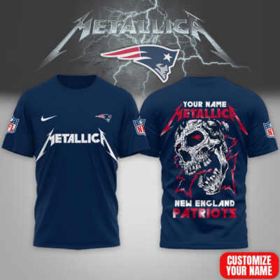 New England Patriots | Premium NFL Metallica Skull 3D Shirt