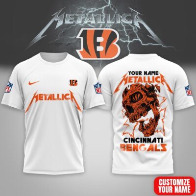 Cincinnati Bengals | Premium NFL Metallica Skull 3D Shirt