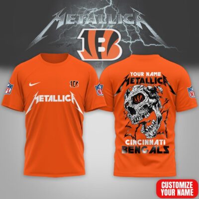 Cincinnati Bengals | Premium NFL Metallica Skull 3D Shirt