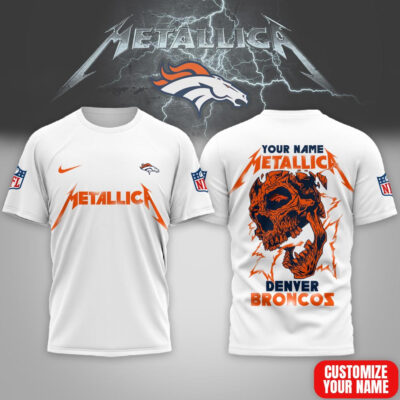 Denver Broncos | Premium NFL Metallica Skull 3D Shirt