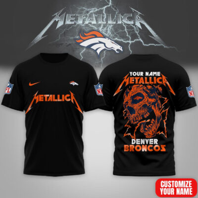 Denver Broncos | Premium NFL Metallica Skull 3D Shirt