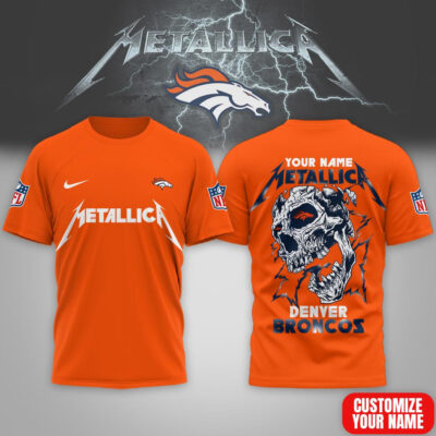 Denver Broncos | Premium NFL Metallica Skull 3D Shirt