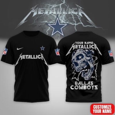 Dallas Cowboys | Premium NFL Metallica Skull 3D Shirt