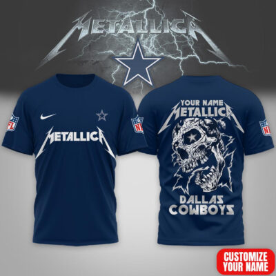 Dallas Cowboys | Premium NFL Metallica Skull 3D Shirt