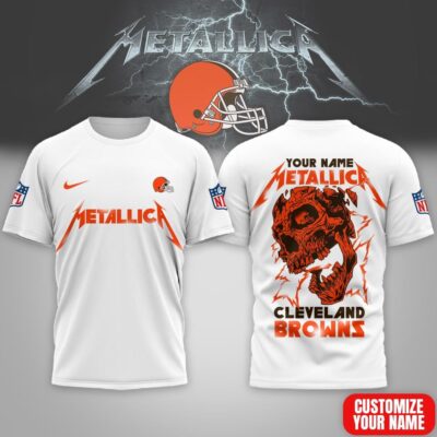 Cleveland Browns | Premium NFL Metallica Skull 3D Shirt