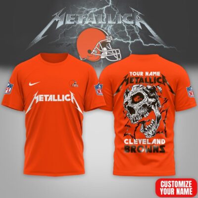 Cleveland Browns | Premium NFL Metallica Skull 3D Shirt