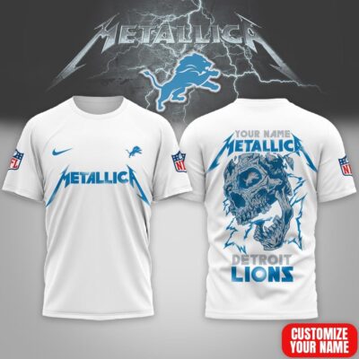Detroit Lions | Premium NFL Metallica Skull 3D Shirt