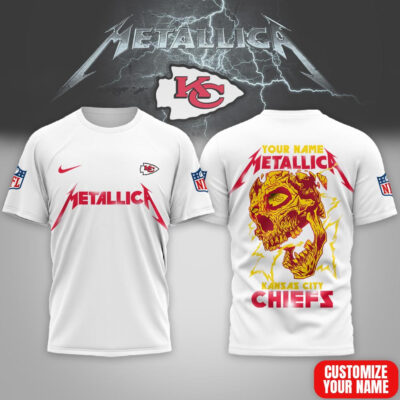 Kansas City Chiefs | Premium NFL Metallica Skull 3D Shirt
