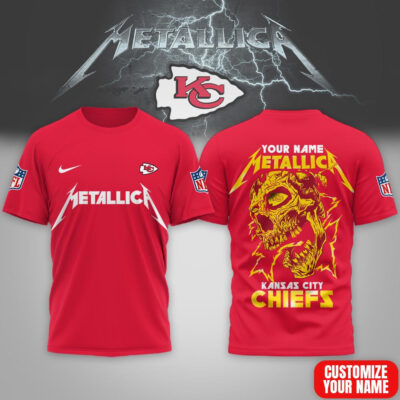 Kansas City Chiefs | Premium NFL Metallica Skull 3D Shirt