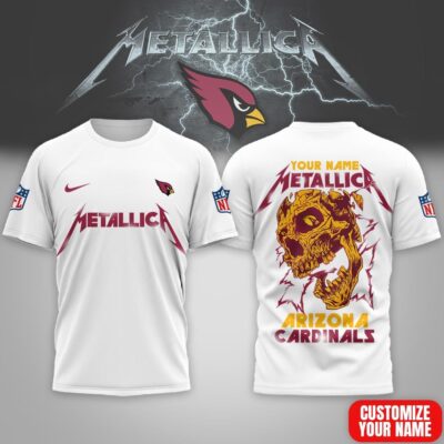 Arizona Cardinals | Premium NFL Metallica Skull 3D Shirt