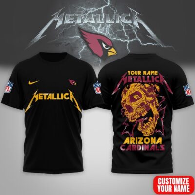 Arizona Cardinals | Premium NFL Metallica Skull 3D Shirt