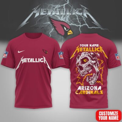Arizona Cardinals | Premium NFL Metallica Skull 3D Shirt