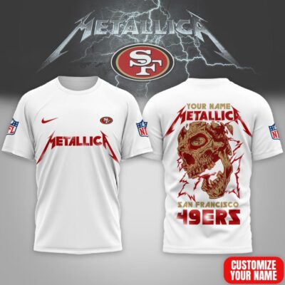 San Francisco 49ers | Premium NFL Metallica Skull 3D Shirt
