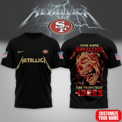 San Francisco 49ers | Premium NFL Metallica Skull 3D Shirt