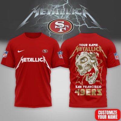 San Francisco 49ers | Premium NFL Metallica Skull 3D Shirt