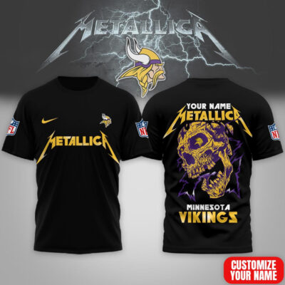Minnesota Vikings | Premium NFL Metallica Skull 3D Shirt