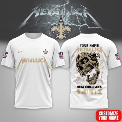 New Orleans Saints | Premium NFL Metallica Skull 3D Shirt