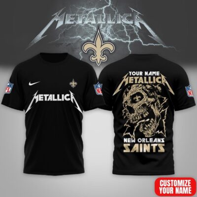 New Orleans Saints | Premium NFL Metallica Skull 3D Shirt